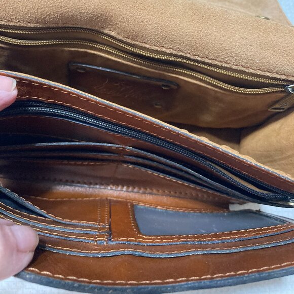 EUC Patricia Nash Leather Crackled Rose Wristlet/Clutch - Picture 12 of 14